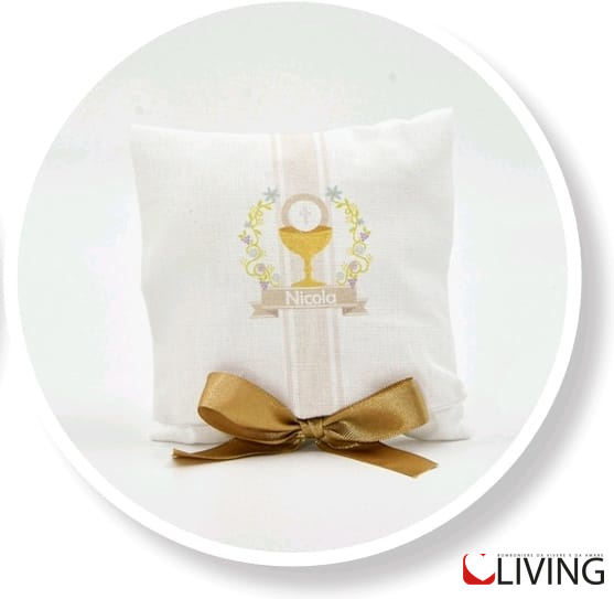 Sacchetto cuscino calice comunione con iniziali personalizzabili
