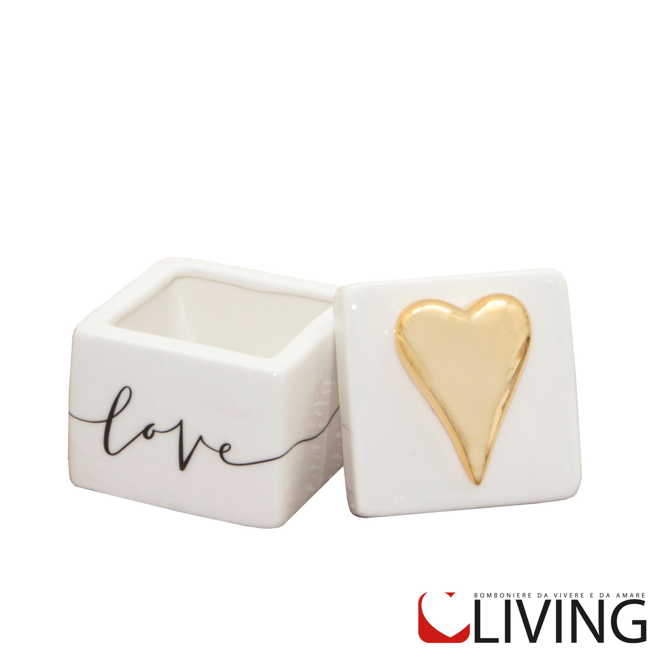 Bomboniera scatola in porcellana Love