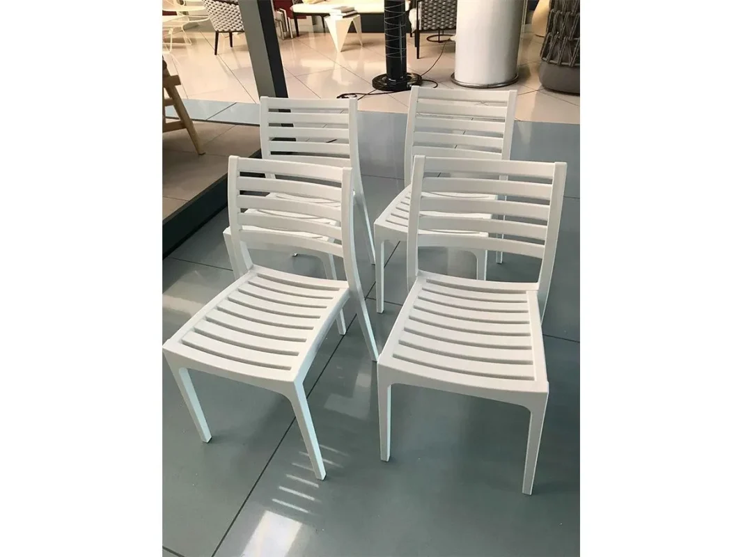 Set 4 sedie in polietilene Ares (bianco) – Siesta Exclusive - immagine 4