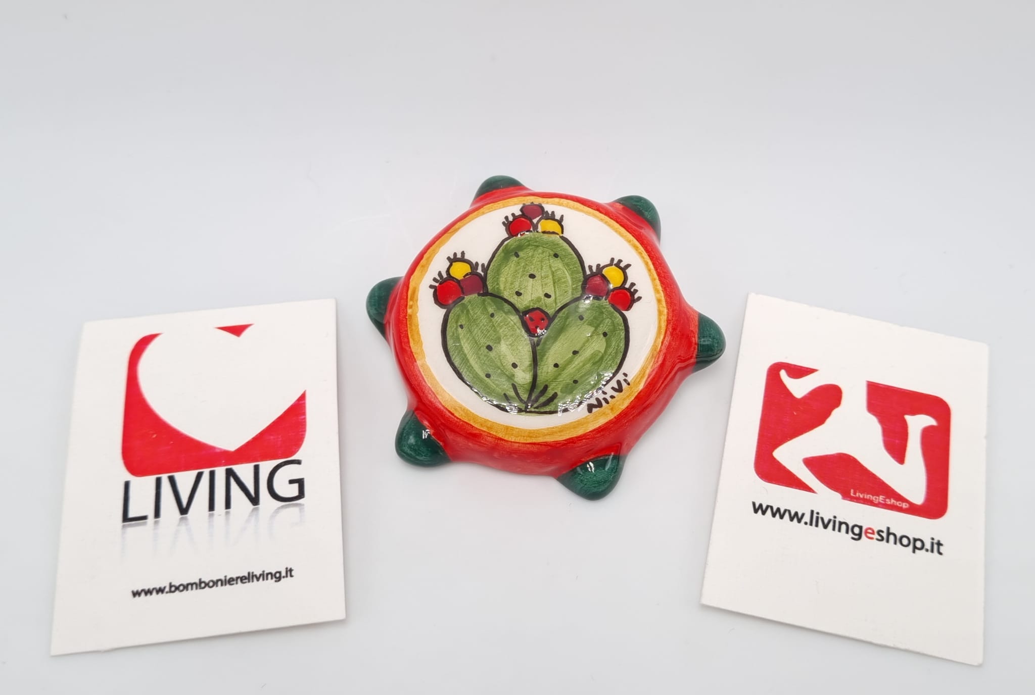 Bomboniera tipica Siciliana tamburello decoro ficodindia