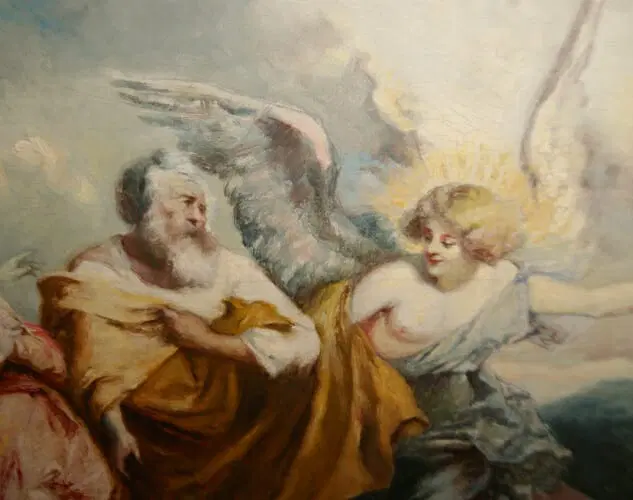 Stupendo olio su tela “L’entrata della Vergine Maria E San Giuseppe a Betlemme” F. Maury (1861-1933) - immagine 9