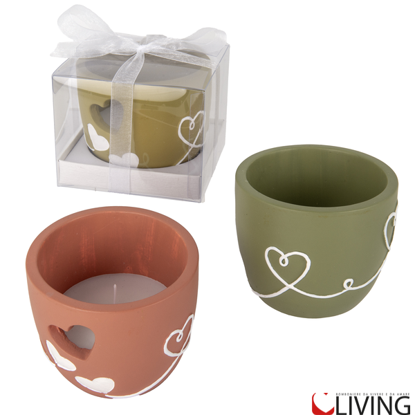 Bomboniera vasetto candela linea sorriso