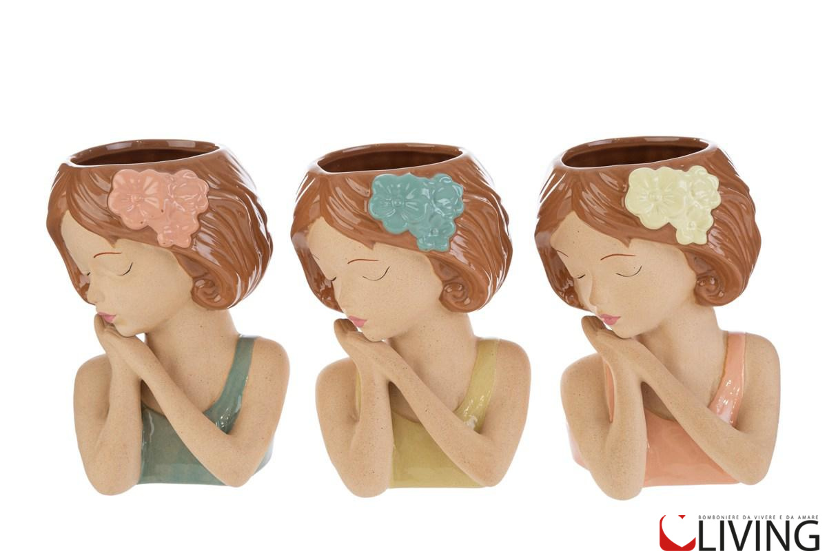 Bomboniera vaso ceramica girl in ceramica