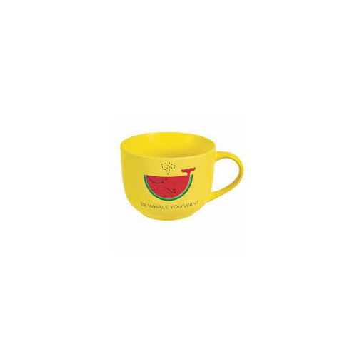Villa d’Este Home Tivoli Tazza Jumbo con scritta Be Whale You Want colore Giallo