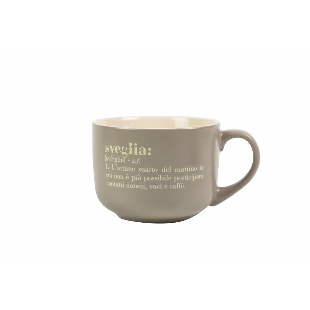 Villa d’Este Tazza Colazione Victionary Jumbo Mug Sveglia e Buongiorno in gres