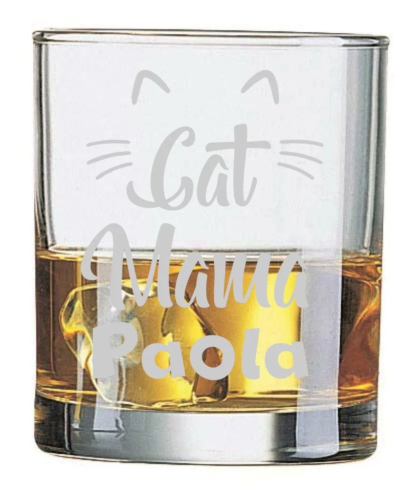 Bicchiere da Whisky Mamma Personalizzabile Festa della Mamma Cat mama – Bicchiere in vetro 31 cl